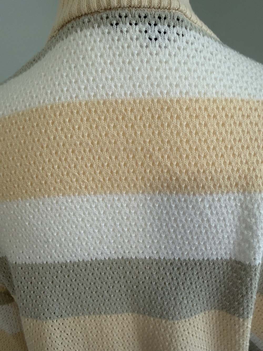 DG2 by Diane Gilman Crochet Knit Open-Front Cardigan - Cream, Beige & Gray SZS - Picture 12 of 16